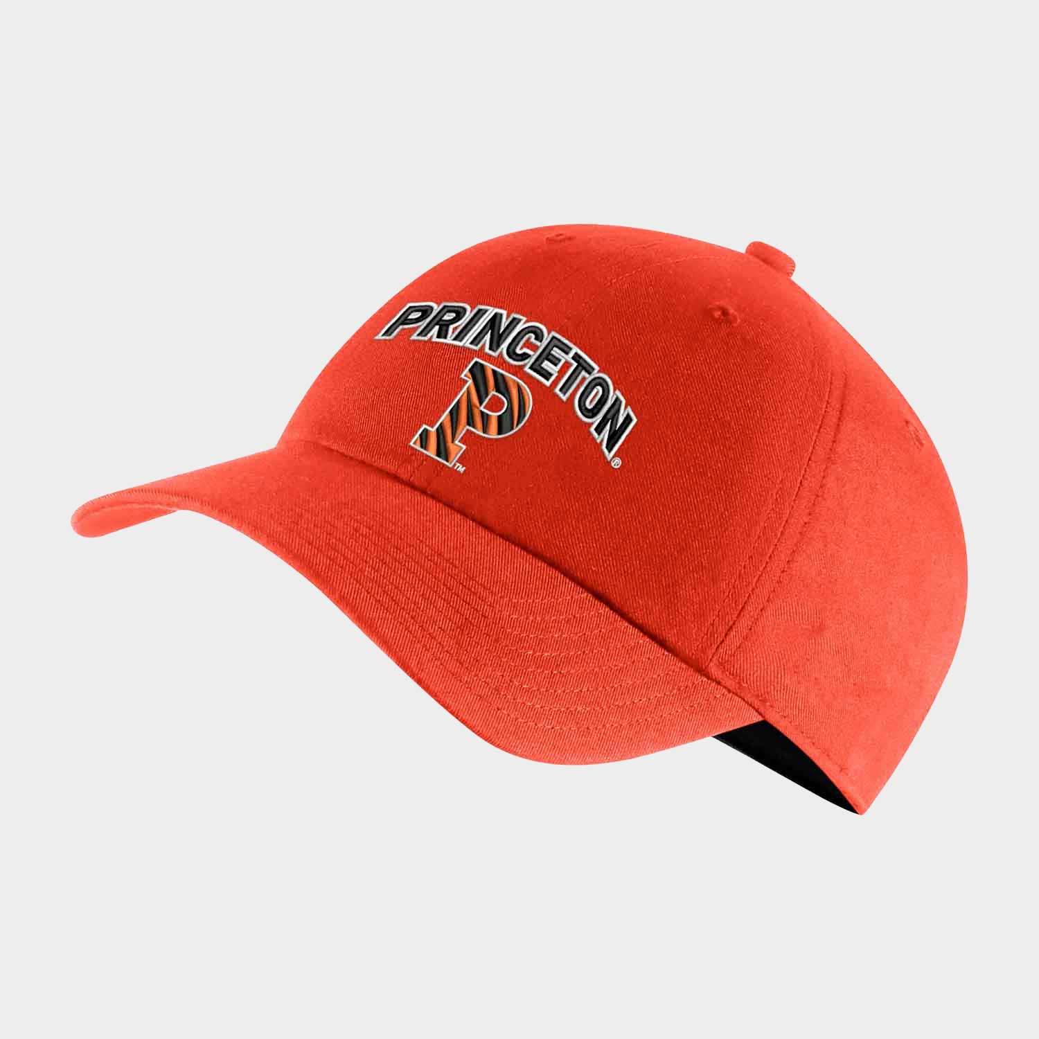 Nike Women's Striped P Campus Cap,orange, front of the cap with Princeton and Striped P