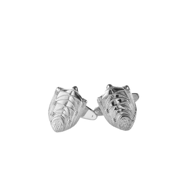 Kyle Cavan Chapel Cuff Links, silver with inside of Princeton Chapel arches