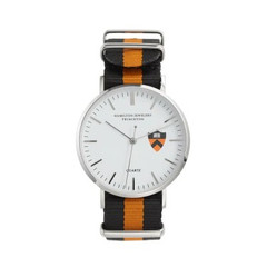 Princeton Timepiece Nato Strap - Princeton Shield on Watch Face and orange and black Nato strap