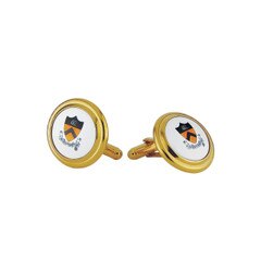 Princeton Shield Cufflinks, Princeton Shield on white background with gold rim