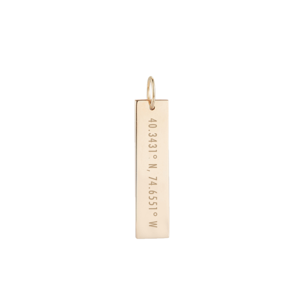 Coordinates Bar Charm - Gold