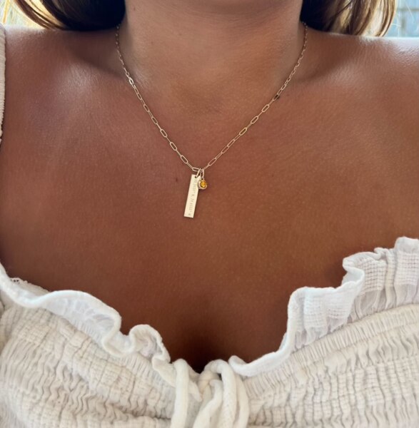 Coordinates Bar Charm on model
