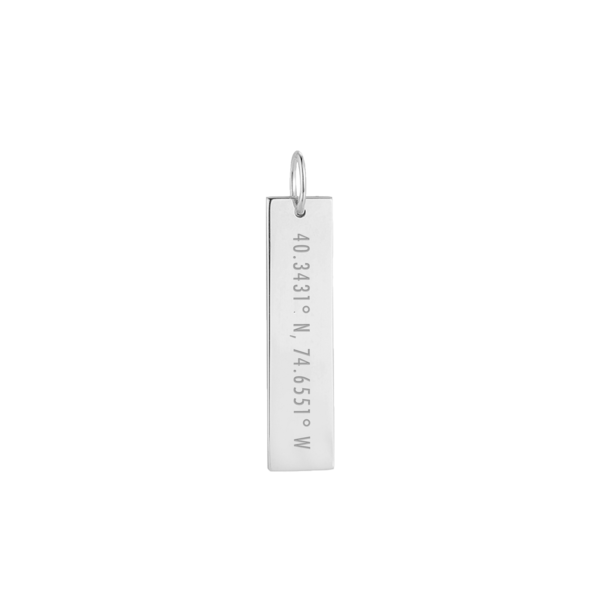 Coordinates Bar Charm - Silver