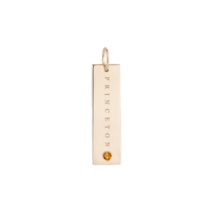 Citrine Gemstone Bar Charm Gold