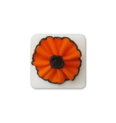 Black and orange stripe flower pin