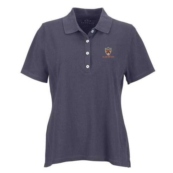 charcoal polo with medallion